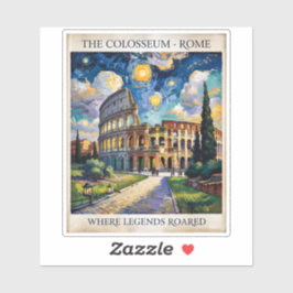 Adesivo Roma Itália Coliseu Viagem Van Gogh Noite Estrelad