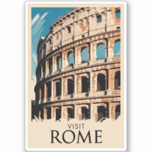 Adesivo Roma Itália Colosseum Ilustração Viagem Art