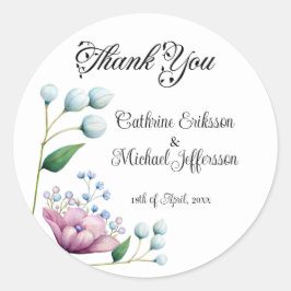 Adesivo Romance Botânico Suave De Casamento Floral Elegant