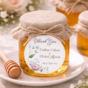 Adesivo Romance Botânico Suave De Casamento Floral Elegant