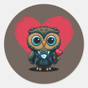 Adesivo Romance de dia de os namorados com o Adorable Owl