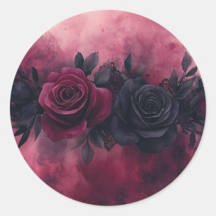 Adesivo Romance Escuro: Rosa gótico e Design de rendas