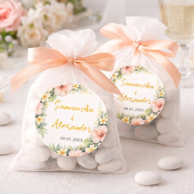 Adesivo Romance suave floral tropical (Criador carregado)