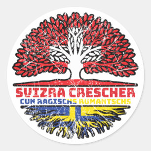Adesivo Romanen Rätoromanisch Graubündisch Graubünden Baum