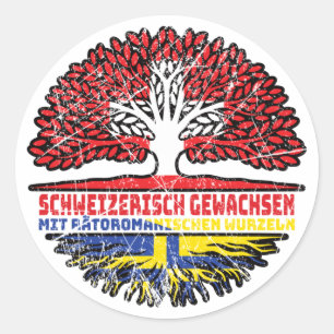 Adesivo Romanen Rätoromanisch Graubündisch Graubünden Baum