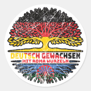 Adesivo Romani Deutsch Alemanha Baum Wurzel Flagge