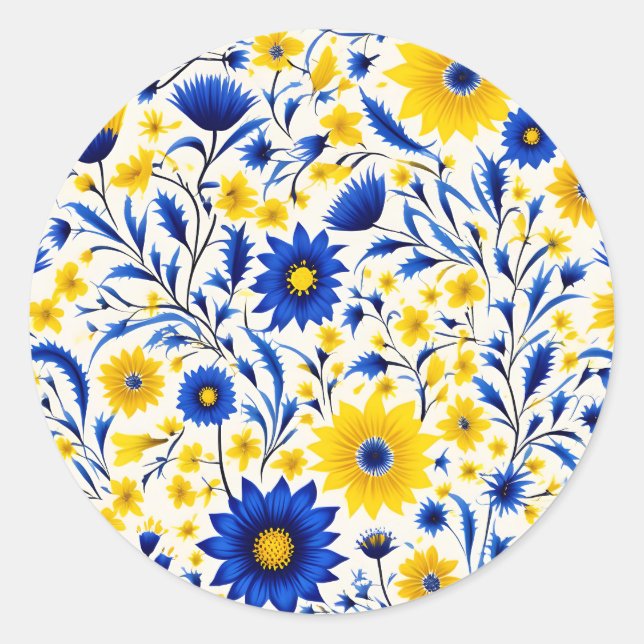 Adesivo Romanichel Cornflower Blue e Amarelo (Frente)