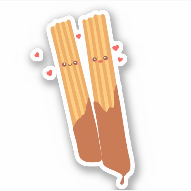 Adesivo Românico Sugário - Churros Espanhóis Com Chocolate (Frente)