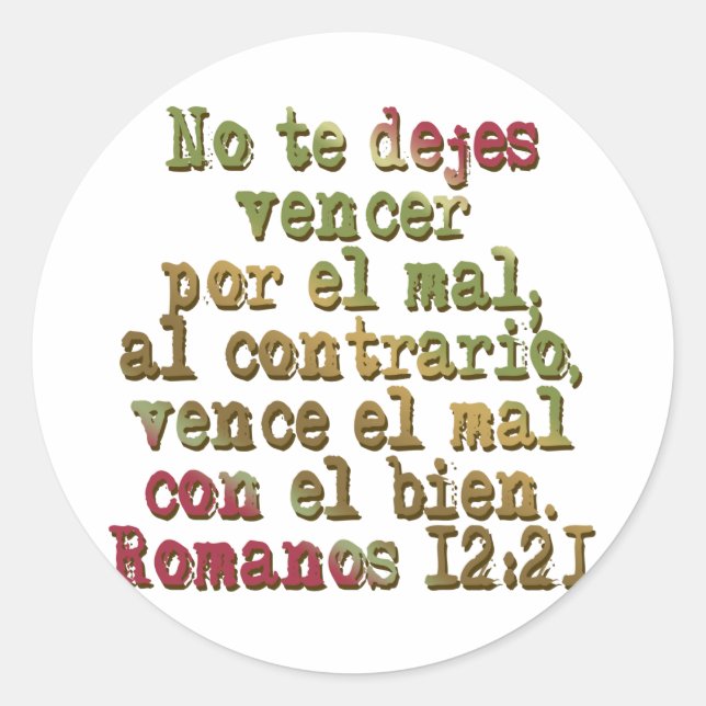 Adesivo Romanos 12:21 (Frente)