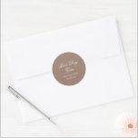 Adesivo Romantic Brown Elegant Wedding<br><div class="desc">This design is part of a romantic and elegant wedding invitation suite.</div>