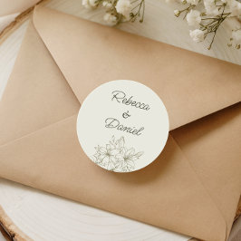 Adesivo Romantic Floral Wedding Envelope Seal Sticker