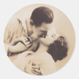 Adesivo Romantic Love Couple Kissing vintage illustration