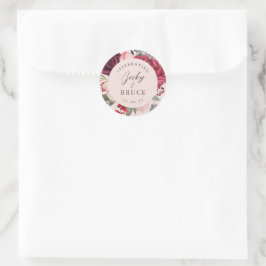 Adesivo Romantic Pink Bridal Bouquet Bride & Groom