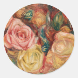 Adesivo Romantic red and pink roses Pierre Auguste Renoir