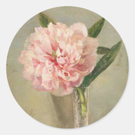 Adesivo Romantic soft pink peony in vase