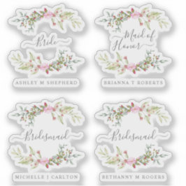 Adesivo Romantic Wreath in Pink for Bride and Bridesmaids