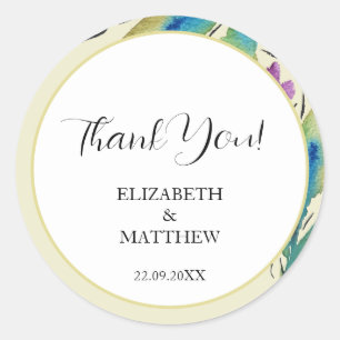 Adesivo Romântica Elegante Flores Selvagens Roxas Aquarela