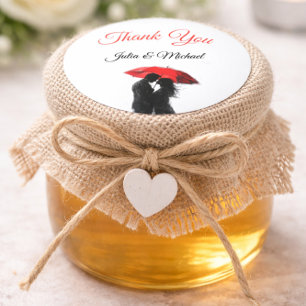 Adesivo Romântico Vermelho Guarda-chuvas Vermelho Parisien