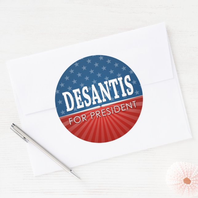 Adesivo Ron DeSantis 2024 - estrelas e stripes design (Envelope)