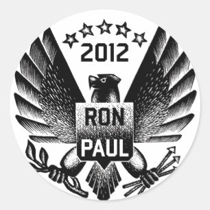 Adesivo Ron Paul 2012 Eagle preto