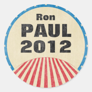 Adesivo Ron Paul 2012 Round Stickers