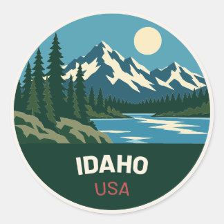Adesivo Rond Idaho USA – Vintage Travel Sticker