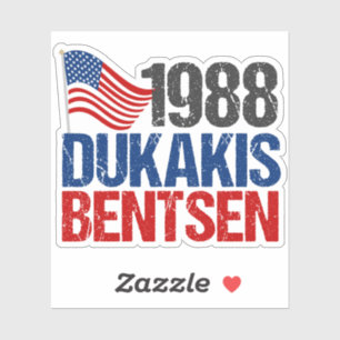 Adesivo Ronda Clássica de Dukakis Bentsen, Retro-Democrata