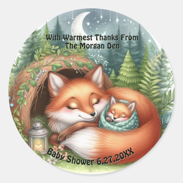 Adesivo Ronda Cozy Woodland Animal Obrigado Pinheiros (Frente)