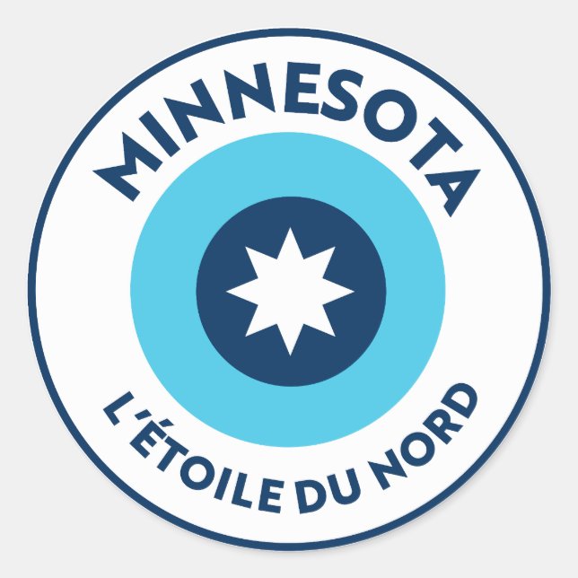Adesivo Ronda do Estado do Minnesota: L'etoile Du Nord Pat (Frente)