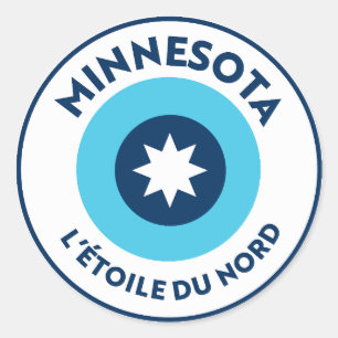 Adesivo Ronda do Estado do Minnesota: L'etoile Du Nord Pat