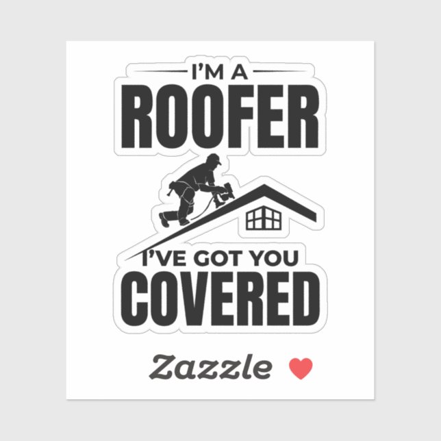 Adesivo Roofer - Eu tenho você coberto de Design de telhad (Folha)