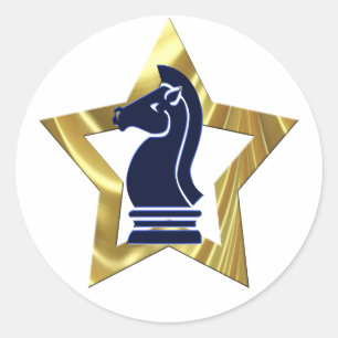 Adesivo Rook Dourado da estrela da xadrez