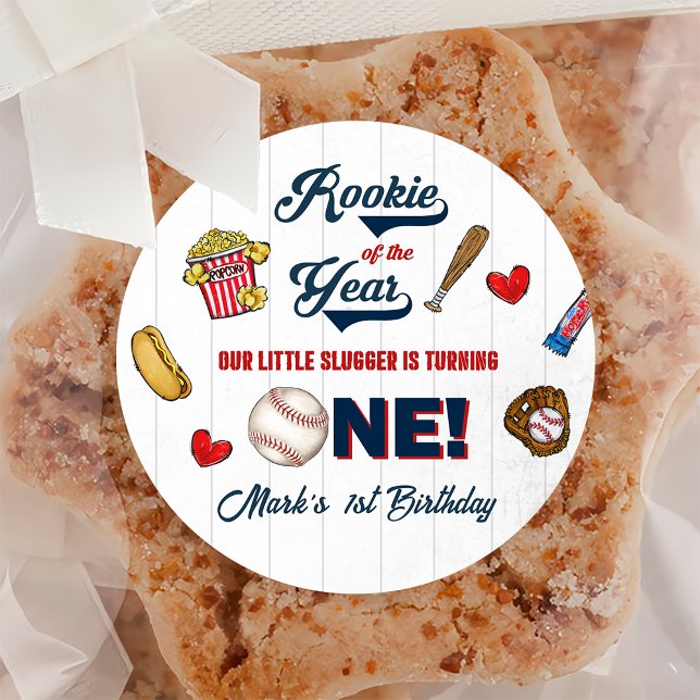 Adesivo Rookie do Ano do Baseball Birthday Sticker (Criador carregado)