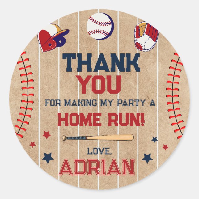 Adesivo Rookie do Ano primeiro aniversario Baseball (Frente)