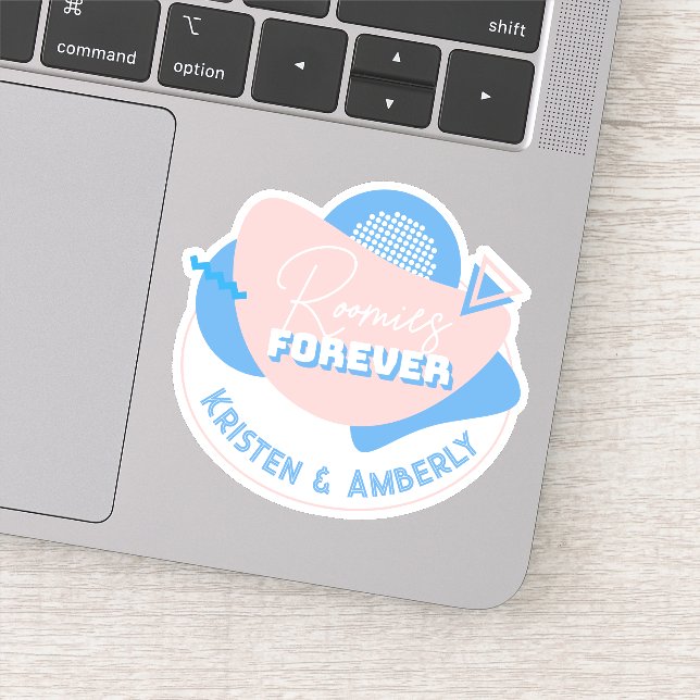 Adesivo "Roomies eternamente" retro colega nomes personali (Detalhe)