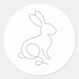 Adesivo Rope Bunny Rabbit Minimal Moderno 1º Aniversário