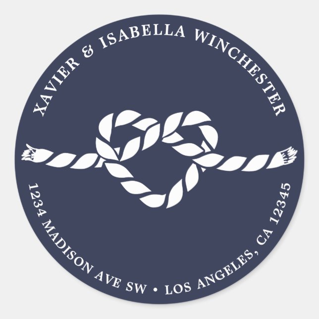 Adesivo Rope Heart Return Address Label (Frente)