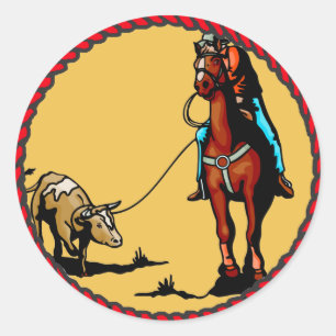 Adesivo Roping Roping do boi da equipe ocidental da
