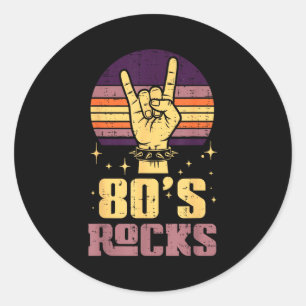 Adesivo Roqueiro dos Anos 80 Mão Vintage Punk Música de Me