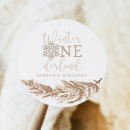 Adesivo RORY Boho Beige Winter Wonderland Primeiro Anivers