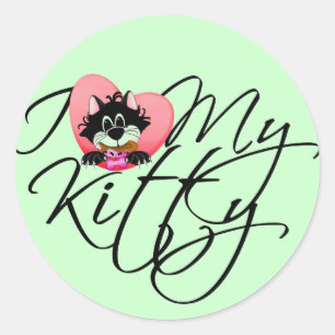 Adesivo Rosa, adoro meus Camisetas e presentes Gatinhos
