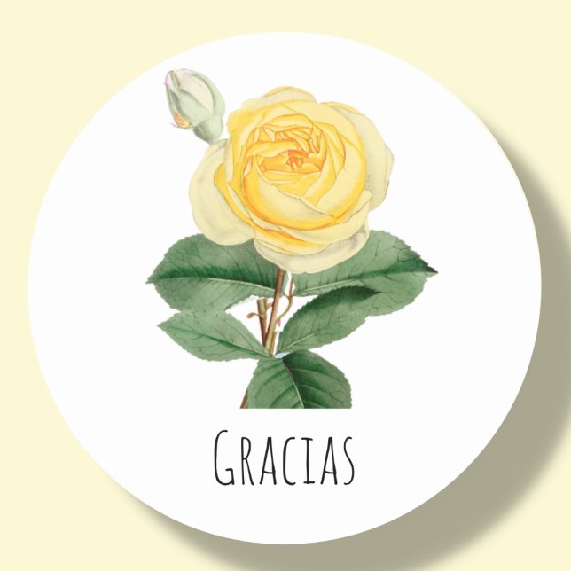 Adesivo Rosa Amarelo Gracias | (Criador carregado)