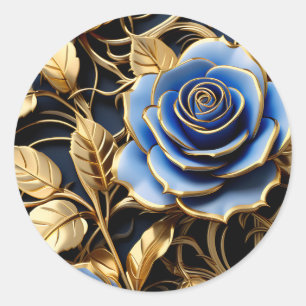 Adesivo Rosa Azul E Dourado Art Nouveau