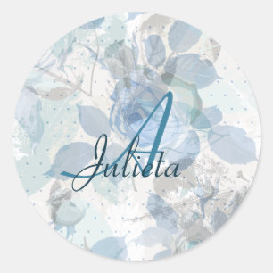 Adesivo Rosa azul-monograma design