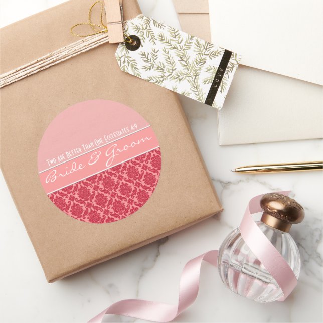 Adesivo Rosa Bege Raspberry  Damask  Casamento (Presentear)
