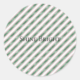 Adesivo Rosa Bege Verde Glitter Listras Natal