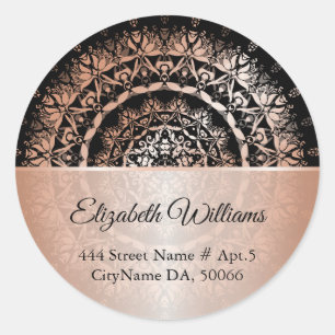 Adesivo Rosa Black Floral Mandala