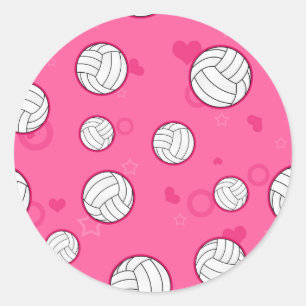 Adesivo Rosa bonito do teste padrão do voleibol