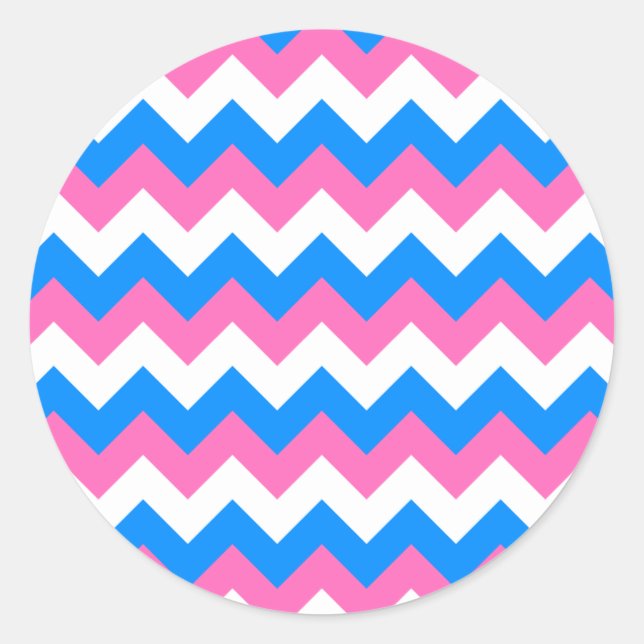 Adesivo Rosa Branco e Azul Ziguezague (Frente)