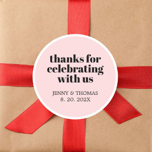 Adesivo Rosa Branco Moderno - Preto Obrigado